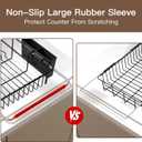 Over the Sink Expandable Dish Drainer Drying Rack In Stainless Steel for Small Kitchen, Counter Space Saving Modern Compact Metal Above Plate Dryer Strainer, Adjustable Hanging Inside Drain Holder