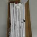 White Curtain Rods for Windows 48 to 84 or 88 Inches Max-2 Pack 5/8'' Metal Heavy Duty Curtain Rods Set - Rustic Decorative Drapery Rods with Brackets for Farmhouse, Bedroom(4-7.5 Feet)