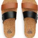 Reef Cushion Vista Hi Womens Platform Fashion Sandal, Arch Support, Ultra Soft Cushion Footbed, Black Duo, 9