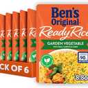 BEN'S ORIGINAL Ready Rice Garden Vegetable Flavored Rice, Easy Dinner Side, 8.8 oz Pouch (Pack of 6), EXP: 09/2026