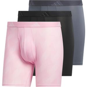 adidas Men's Microfiber Boxer Briefs (3-Pack or 5-Pack) Performance Stretch Moisture-Wicking Underwear (M)