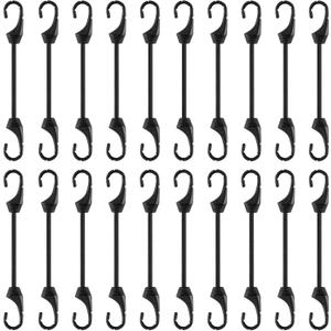 4 Inch Mini Bungee Cords with Hooks,20 PCS Black Bungee Cords Hooks with UV Resistant,5 MM Diameter Elastic Cords for Basic Securing