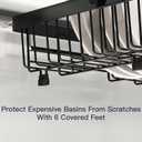 MAJALiS Expandable Stainless Steel Over The Sink Dish Drying Rack for Small Kitchen Counter Space Saving, Compact RV Plate Drainer Strainer in Black Wire Metal with Hanging Adjustable Utensil Holder