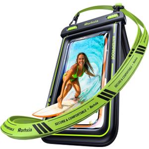 Rorhxia [Enhanced Waterproof Freedom] IP68 Waterproof Phone Pouch Double Space, Floating Waterproof Phone Case with Lanyard Dry Bag for iPhone 17 Pro Max 16 15 S26 S25 Travel Beach & Water Adventures
