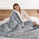 Heated Throw Blanket 50"x60"-Small Electric Blanket Throw for Office, Grey
450gsm Ultra-Thick 3D Jacquard Shaggy Sherpa, Faster Heating, Even Warmth No Cold Spots, Lower Energy Cost, Washable