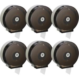 Layhit 6 Pack Toilet Paper Holder Wall Mount, Toilet Paper Towel Dispenser, Commercial 9" Jumbo Plastic Tissue Dispenser with Key Wall Lock for Bathroom, Office, Restaurants