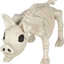 Seasons Crazy Bonez Pig Skeleton Halloween Decoration  14.75 Long Realistic Farm Animal Skeleton, Durable All-Weather Plastic Prop for Indoor & Outdoor Spooky Farmhouse Decor (Standard)