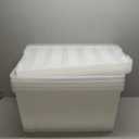 IRIS USA 72 Qt Stackable Plastic Storage Bins with Lids, 4 Pack - BPA-Free, Made in USA - See-Through Organizing Solution, Latches, Durable Nestable Containers, Secure Pull Handle - Clear