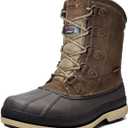 NORTIV 8 Men's Insulated Waterproof Work Winter Snow Boots (6.5, Khaki/Brown)