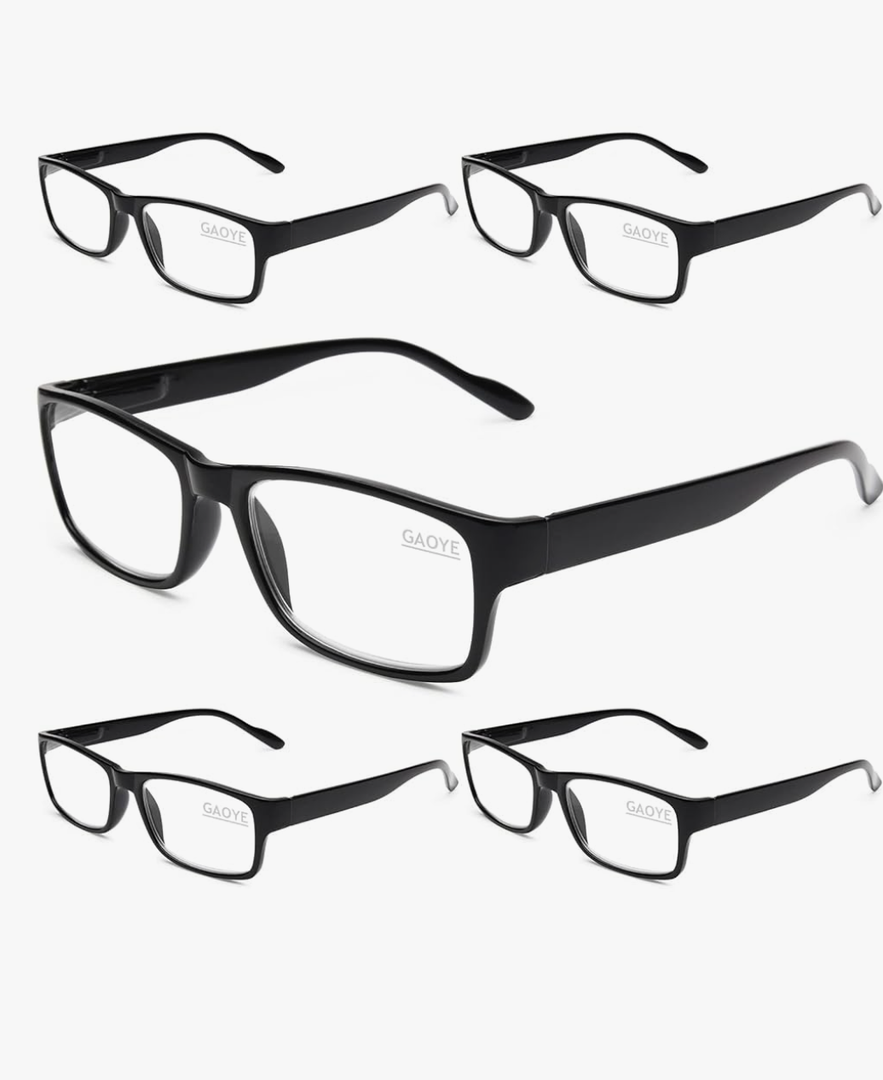 Gaoye Professional Reading Glasses for All Day - Computer Readers with Blue Light Protection - Value Pack, 6 Pack, +1.0