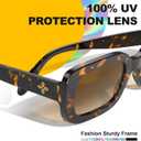 VISOONE Chunky Rectangle Sunglasses Women Men 90s Vintage Retro Accessories UV400 Protection Narrow Square Shades Harmony (Coco Tortoise)