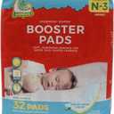 Diaper Booster Pads Overnight, Stop Overnight Leaks, Diaper Inserts with Adhesive for Sensitive Skin  Fits Newborn, Size 1, 2, 3  Diaper Liners for Baby Boys & Girls  32 ct
