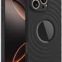 GUNPRIO Case for iPhone 14 Pro, Thin Slim Stylish Ripple Pattern Design, iPhone 14 Pro Protective Cover 6.1 inch, Black, Pack 4