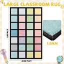 7.6x12 ft Large Pastel Color Squares Classroom Rug Colorful Educational Area Mat Happy Squares Rainbow Color Themed Play Carpet Back to School Learning Mat for Preschool Nursery Kindergarten(Pastel)