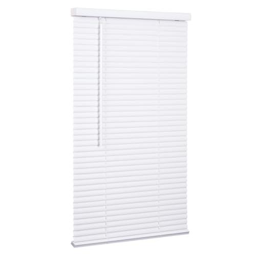 LOTUS & WINDOWARE Cordless Mini Blind, 1" Vinyl Slats, 17" Wide x 84" Long - White, Window Blinds for Home and Office, Interior Door Blinds - Light Filtering
