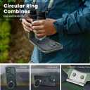 Magnetic Case for iPhone 12 Pro Max, with Invisible Ring Stand, Military Drop Protection, Shockproof Anti-Fingerprint Matte Protective Cover for iPhone 12 Pro Max, Dark Green