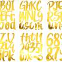 Outus 576 Pieces 8 Sheets Letters Stickers Self Adhesive Vinyl Letter Alphabet Number Stickers Mailbox Numbers Sticker, Decals for Classroom Decor, Sign, Door (Gold)