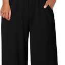 Happy Sailed Black Jumpsuits for Women Dressy Front Crisscross Top Tie Waist Belted Wide Leg Pant Rompers Loose Casual Overalls with Pockets Black Large