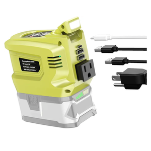 VoLtTech Real 200W Power Inverter Compatible with Ryobi 18V Battery, 18V to 110V120V, Portable Phone Charger with USB Charger Adapter, 2 USB Ports & 1 TypeC & 1 AC Outlet (No Battery)