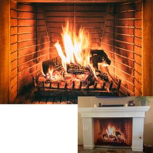 5x3ft Burning Firewoods Photo Backdrop Large Fireplace Flaming Woods Camping Poster Outdoor Travel Barbeques Party Photography Background Photo Studio Props