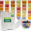 Freshware Food Storage Containers [50 Set] 12 oz Plastic Deli Containers with Lids, Slime, Soup, Meal Prep Containers | BPA Free | Stackable | Leakproof | Microwave/Dishwasher/Freezer Safe