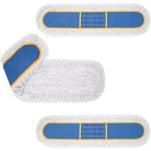 KeFanta 24" Commercial Dust Mop Replacement Heads,3 Pack Reusable Industrial Dust Mop Pads, Washable Cotton Dust Mop Refill for Floor Cleaning & Janitorial Supplies,Only Fits:B0D7MKSZ8N,B0FHHPTZHQ