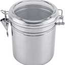 Glass Kitchen Storage Canister Mason Jars with Lids, 5inch Airtight Glass Canister with Hinged Lid for Kitchen Canning Cereal,Pasta,Sugar,Beans (1400ml)