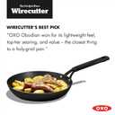 OXO Obsidian 10" Carbon Steel Frying Pan, Pre-Seasoned Skillet, Builds Natural Nonstick with Use, Induction Ready, Oven Safe, Removable Silicone Handle