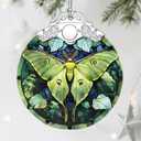 2 x Luna Moth Ornament, Stained Glass Christmas Decorations, Christmas Ornaments for Tree, Holiday Ornament, Gifts for Moth Lovers, Holiday Party Gifts, Gift Ideas & Xmas Gift
