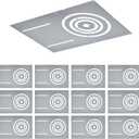 12 Pack New Construction Mounting Plate with 3-4-6" Round Hole 13 9" Galvanized Steel Recessed LED Light Plate in Wafer Light Bracket, Thin Recessed Ceiling Light with Junction Box