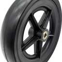 Economy Knee Scooter Steerable Knee Walker replacement wheel,7.5"(190mm) Caster Wheel For ECONOMY,Economy 7.5" Replacement Wheel,Front or Rear Wheel Assembly,With bearings,Eco-Wheel_KWPART(1Ea,Black)