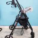 Medline Steel Rollator Walker for Adult Mobility Impairment, Black, 250 lb. Weight Capacity, 6” Wheels, Foldable, Adjustable Handles, Rolling Walker for Seniors