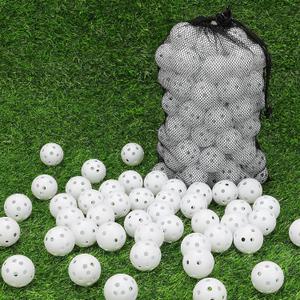 Coopay 72/150/300 Pack Practice Golf Balls, 42mm Plastic Golf Training Balls with a Drawstring Bag Hollow Sports for Swing Practice Driving Range Backyard Home Indoor Outdoor Use, 1.65"