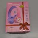 Riwbox CB-7S Kids Wireless Headphones,with Safe Volume Control 74/85/95dB,LED Glow Lights,50H Playtime,Bluetooth V5.3,Built-in Mic, TF Card Slot,for Travel/School/Phone/Laptop (Pink&Purple)