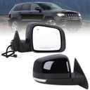 Right Passenger Side Mirror Fits 2014-2021 Jeep Grand Cherokee 2022 Grand Cherokee WK With Manual Folding Heated Turn Signal Mirror Memory Blind Spot Black Replace#68236932AB(13Pins)
