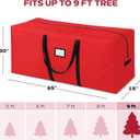 PEULEX 9 Foot Christmas Tree Storage Bag, Extra Large Artificial Tree Storage Container, Tree Holder Bag, Wear-Resistant 600D Oxford Fabric, Lightweight, Reinforced Thick Handles, Card Slot (Red)