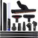 14 PCS Universal Vacuum Attachments & Brushes Kit for Shop Vac Accessories & Household Cleaning, Includes 2 1/2" to 1 1/4" and 1 7/8" to 1" Vacuum Hose Adapter,Crevice Tool & 3 Vacuum Extension Wands