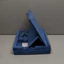 KDD Book Stand for Reading with Storage, Multi-Angle Adjustable Tablet Pillow Holder for Lap, Bed, Desk and Couch, Foldable iPad Holder with Organizer for Book,Tablet, E-Reader (4.7"-15") Blue