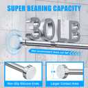 TEECK Shower Curtain Rod, 32-80 inch Adjustable Spring Tension Curtain Rod, Never Rust Anti-Slip Shower Curtain Rod for Bathroom, No Drilling, Never Collapse, Easy to Use, Silver