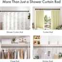 AmazerBath Spring Tension Shower Curtain Rod, 31-75 Inches Heavy Duty Tension Rod Rust Proof Bathroom Curtain Rod, Adjustable No Drill Easy Segmented Installation, Black