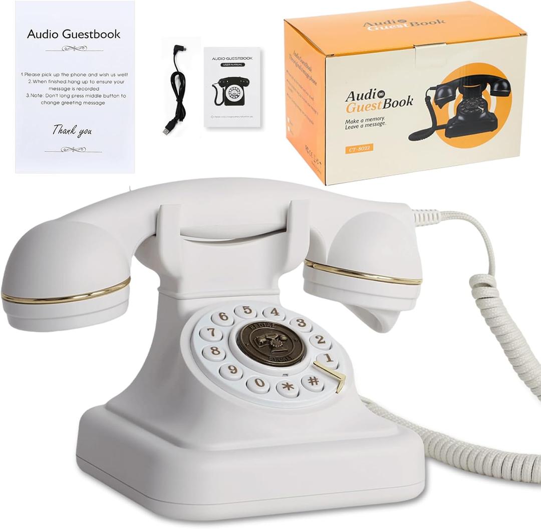 ROOMEDAL Audio Guest Book Wedding Phone- Record Customized Audio Messages with GuestBook A Personal and Convenient Way to Preserve Your Special Occasions