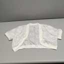Short Sleeve Bolero Shrug Open Front Floral Lace Summer Sheer Cropped Cardigan, 5XL