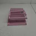 OPNICE Desk Organizers and Accessories, 2-Tier Computer Monitor Stand Riser with Drawer and 2 Pen Holders, Office Desk Accessories for Office Supplies, Pink
