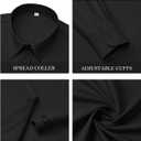 Womens Button Down Dress Shirts Long Sleeve Button Up Collared Blouses Fitted Wrinkle Free Work Office Top Black XX-Large (Black, XXL)