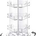 Spiareal Spinning Clear Business Card Holder 3.5" x 2" Acrylic Sticker Display Stand Appointment Cards Rotating Stand 3 Tier Brochure Display Holder for Tabletop Office Home Desk(5.9 x 9.8 Inch)