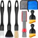 Zhtulck Car Detailing Brush, 7 PCS Car Interior Brush Set, Automotive Interior Dusting Brush, Car Cleaning Brush for Cleaning Car Interior Exterior, Air Vents, Dashboard Engines Leather Wheel