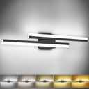 PRESDE 32 Inch LED Vanity Light Black Bathroom Light Fixtures Over Mirror Modern Bath Lighting Bar 5CCT