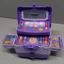 54 Pcs Kids Makeup Kit for Girls, Princess Real Washable Pretend Play Cosmetic Set Toys with Mirror, Birthday Gifts for 3 4 5 6 7 8 9 10 Years Old Girls Kids (Purple)