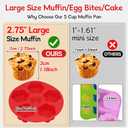 2 pieces Silicone Air Fryer Muffin Pan Egg Bite Mold for Oven Baking,Mini Muffin Tins Cups Cake Tray for Air Fryer Liners Basket Instant Pot Accessories Baking Muffin Cakes Pancake Quiche (Flower: 2 pcs)