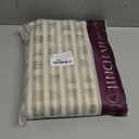 jinchan Linen Curtains for Living Room Green on Beige Striped Curtains for Bedroom Ticking Stripe Pattern Light Filtering Farmhouse Cottage Core Rustic Grommet Window Treatment 2 Panels 96 inches